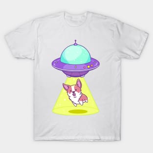 Dog Abduction - Alien Spaceship T-Shirt